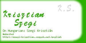 krisztian szegi business card